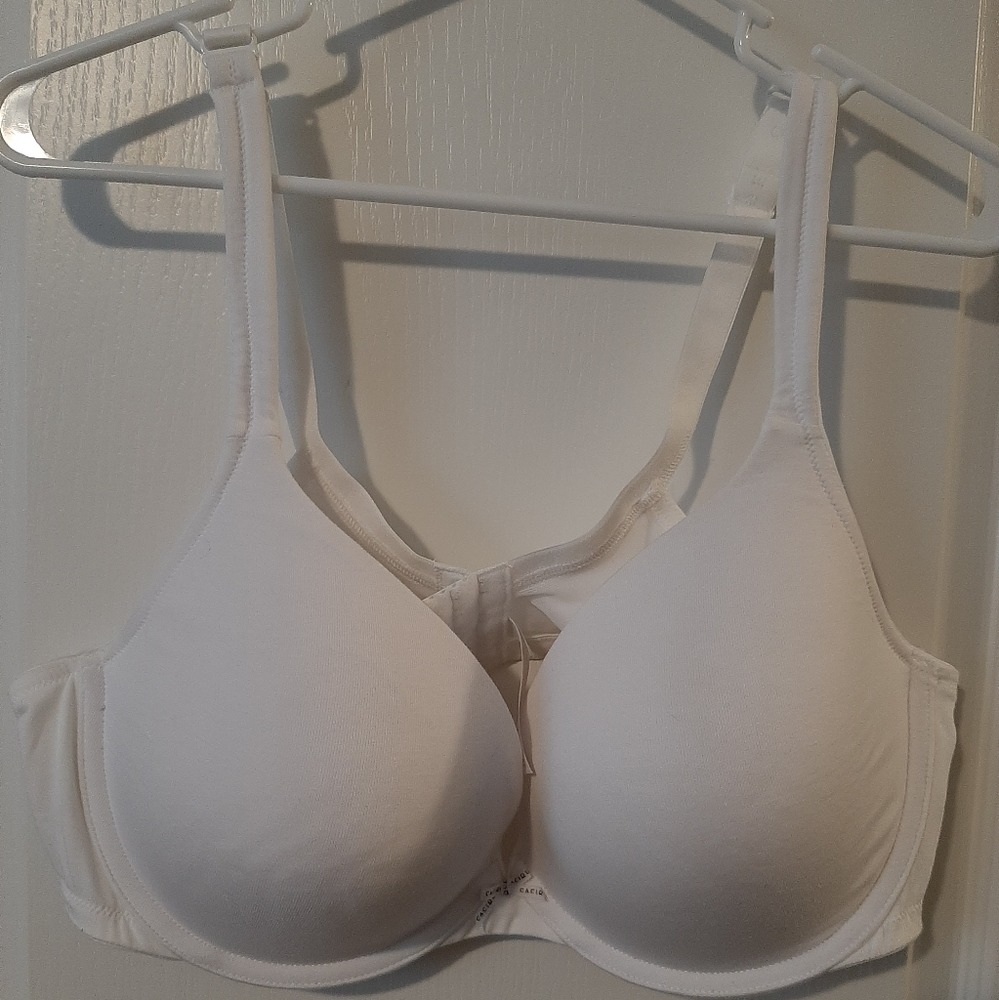 White Cacique padded cotton bra 44D